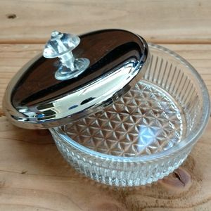Vtg glass powder dish